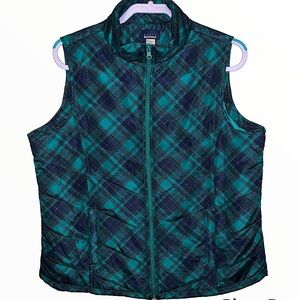 EUC Basic Editions Plaid Vest